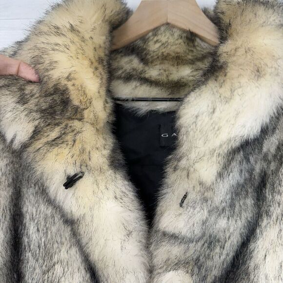 Vtg Gallery Faux Fur Coat Jacket Women L Gray Eskimo Y2K Lined Soft Old Money - Picture 5 of 15